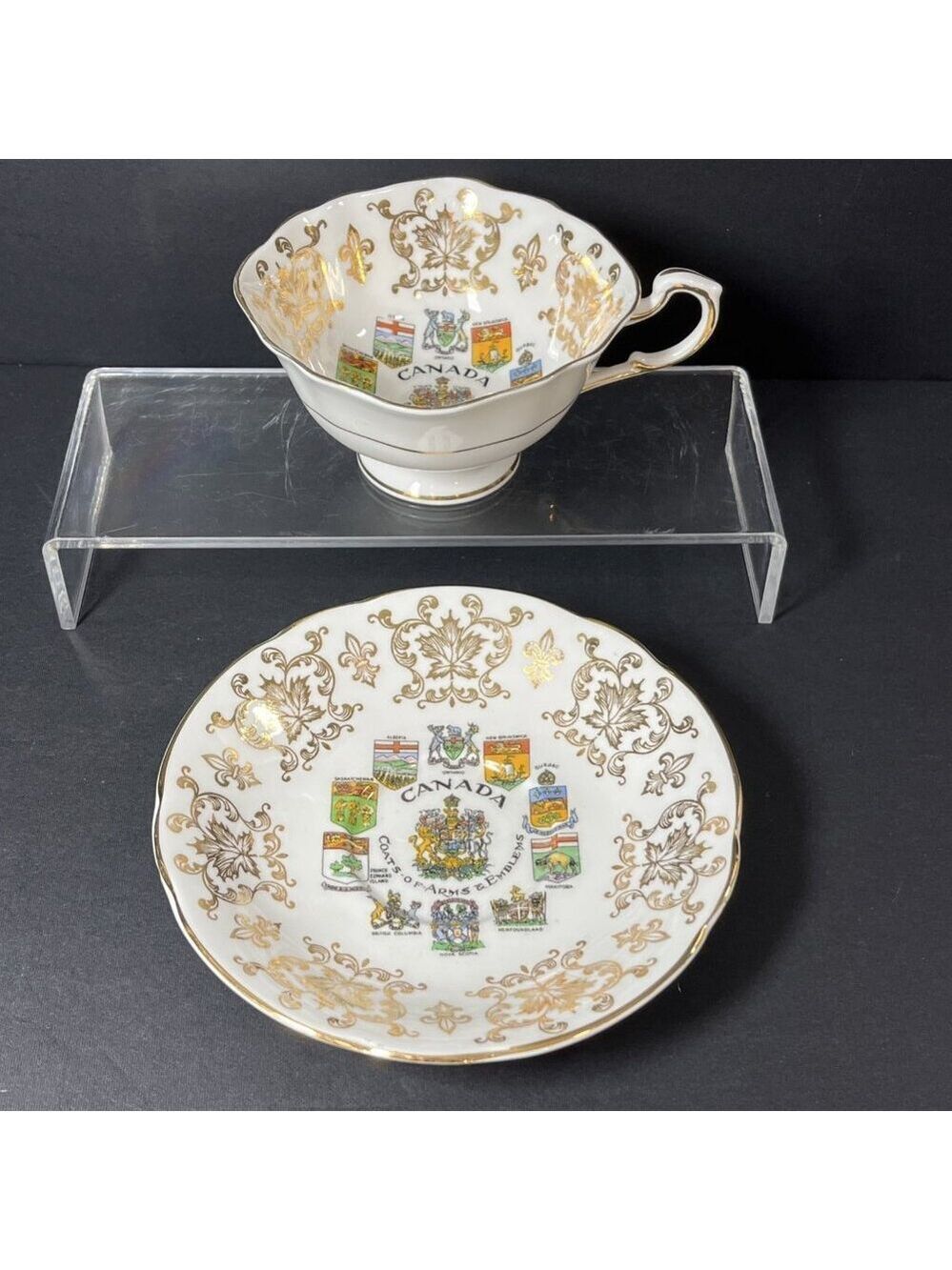Paragon Tea Cup And Saucer Canada Coats Of Arms & Emblems Fine Bone China UK